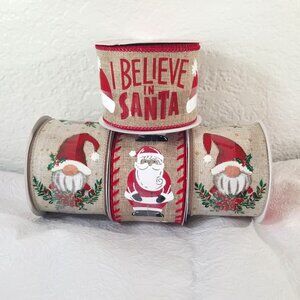 Rustic Gnome Santa Clause Set of 4 80ft Total 2.5 Inches Wide - Set #1
